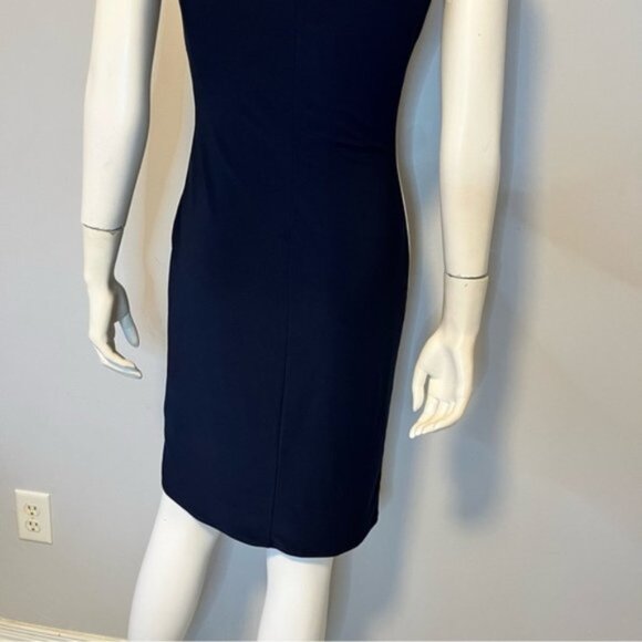 Ralph Lauren ColorBlock Sleeveless Sheath Dress in Navy Blue and Hot Pink - Picture 9 of 12